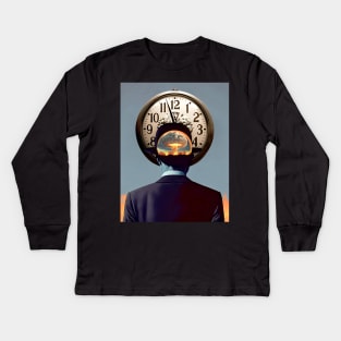 Doomsday Clock 2023 No 1: Ninety Seconds Left to Go on a Dark Background Kids Long Sleeve T-Shirt